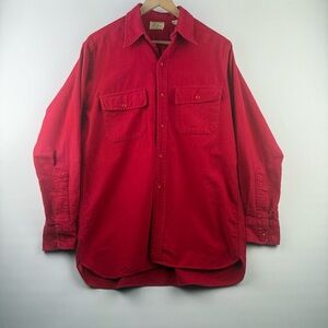 Vintage L.L. Bean Red 100% Cotton Shirt – Men’s Large